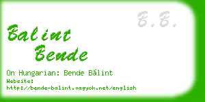 balint bende business card